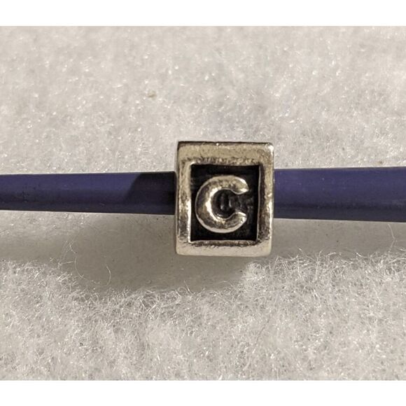 Authentic PANDORA Sterling Silver Charm ALPHABET LETTER "C" #790323C - Picture 4 of 5